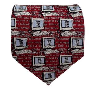 Museum Artifacts Vintage Computer Men's Silk Tie 0